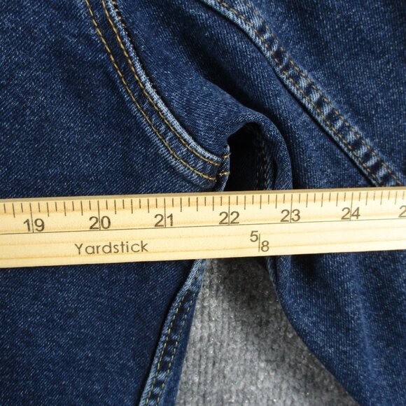 Levis Jacket Mens M Blue Trucker Dark Denim Stretch Western Flap Pockets Unisex - Picture 9 of 15